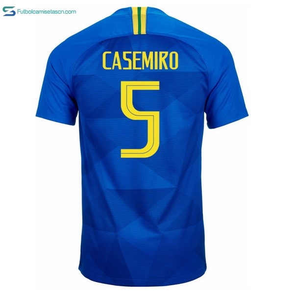 Camiseta Brasil 2ª Casemiro 2018 Azul